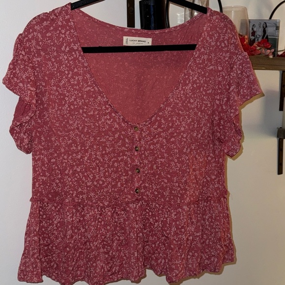 Lucky Brand Tops - Lucky Brand Rose Pink Tee